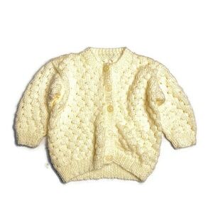 Baby girls 0-3M handmade knitted cardigan